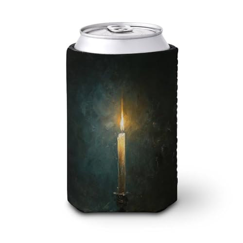 Bierdosen-Kühlhülle, Kerze in der Dunkelheit, Fantasie, Bierkühler, weich, isoliert, Getränkehalter für Party, Strand, Event, Zuhause Bierdosen-Kühlhülle, Kerze in der Dunkelheit, Fantasie, Bierkühler, weich, isoliert, Getränkehalter für Party, Strand, Event, Zuhause von Jubonexis