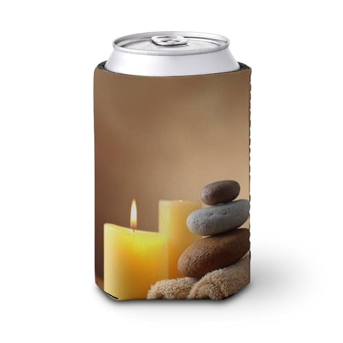 Bierdosen-Kühlhülle, Spa-Szene, glatte Steine, gelbe Kerzen, Dose, Bierkühler, weich, isoliert, Getränkehalter für Party, Strand, Event, Zuhause Bierdosen-Kühlhülle, Spa-Szene, glatte Steine, gelbe Kerzen, Dose, Bierkühler, weich, isoliert, Getränkehalter für Party, Strand, Event, Zuhause von Jubonexis