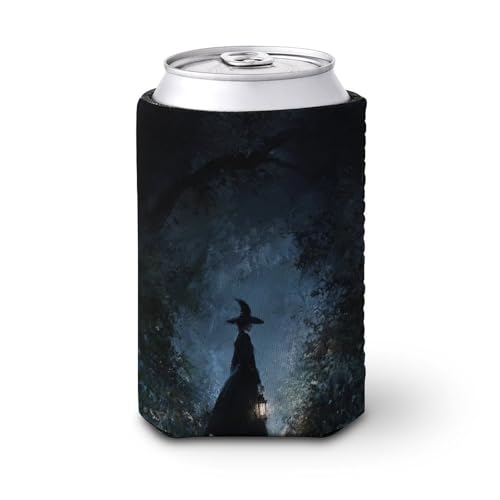 Bierdosen-Kühlhülle, Waldnacht, Hexe, Spaziergang mit Laterne, Dosenabdeckung, Bierkühler, weich, isoliert, Getränkehalter für Party, Strand, Event, Zuhause Bierdosen-Kühlhülle, Waldnacht, Hexe, Spaziergang mit Laterne, Dosenabdeckung, Bierkühler, weich, isoliert, Getränkehalter für Party, Strand, Event, Zuhause von Jubonexis