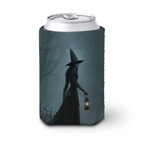 Bierdosen-Kühlhülle, dunkle Fantasie-Hexe, hält Laterne, Hölzer, Bierkühler, weich, isoliert, Getränkehalter für Party, Strand, Event, Zuhause Bierdosen-Kühlhülle, dunkle Fantasie-Hexe, hält Laterne, Hölzer, Bierkühler, weich, isoliert, Getränkehalter für Party, Strand, Event, Zuhause von Jubonexis