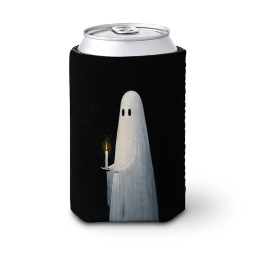 Bierdosen-Kühlhülle, geisterhafte Figur hält eine Kerze, Dosenabdeckung, Bierkühler, weich, isoliert, Getränkehalter für Party, Strand, Event, Zuhause Bierdosen-Kühlhülle, geisterhafte Figur hält eine Kerze, Dosenabdeckung, Bierkühler, weich, isoliert, Getränkehalter für Party, Strand, Event, Zuhause von Jubonexis