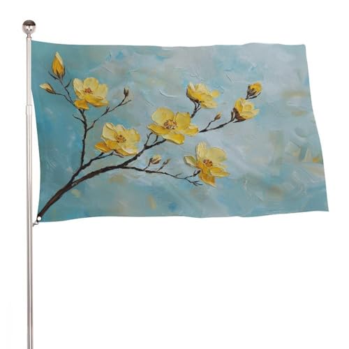 Flagge mit gelben Blumen in einer Vase, 90 x 150 cm, für den Außenbereich, Dekoration für Hof, Veranda, Rasen, Bauernhaus Flagge mit gelben Blumen in einer Vase, 90 x 150 cm, für den Außenbereich, Dekoration für Hof, Veranda, Rasen, Bauernhaus von Jubonexis