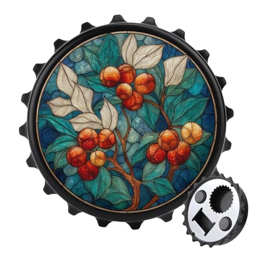 Holly Red Berries with White Pine Tree Bottle Opener Round Fridge Magnets Beverage Beer Magnetic Bottle Cap Opener for Fridge, Kitchen, Office Holly Red Berries with White Pine Tree Bottle Opener Round Fridge Magnets Beverage Beer Magnetic Bottle Cap Opener for Fridge, Kitchen, Office von Jubonexis