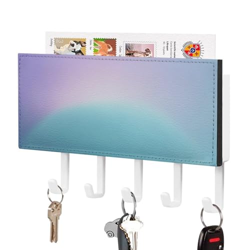 Jubonexis Abstrakter Farbverlauf, Blaugrün bis Pastell-Lavendel, Schlüsselhalter für die Wand, Post-Organizer, Wandhalterung mit 5 Haken, Acryl-Schlüsselbrett für Zuhause, Büro, Eingangsbereich Jubonexis Abstrakter Farbverlauf, Blaugrün bis Pastell-Lavendel, Schlüsselhalter für die Wand, Post-Organizer, Wandhalterung mit 5 Haken, Acryl-Schlüsselbrett für Zuhause, Büro, Eingangsbereich von Jubonexis