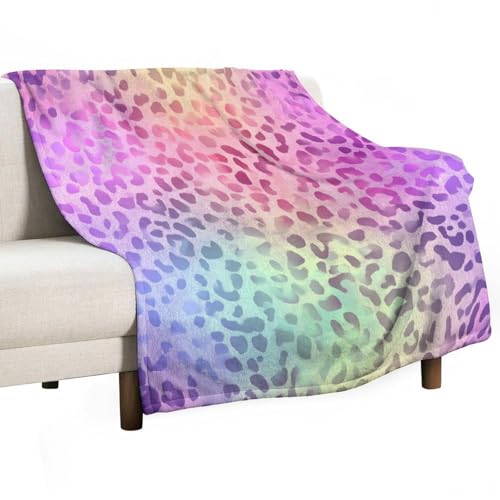 Jubonexis Anti-Pilling-Überwurfdecke mit Regenbogen-Leopardenmuster, gemütlich, langlebig, Decke für Schlafzimmer, Wohnzimmer, Couch, Sofa, Bett, 127 x 152,4 cm Jubonexis Anti-Pilling-Überwurfdecke mit Regenbogen-Leopardenmuster, gemütlich, langlebig, Decke für Schlafzimmer, Wohnzimmer, Couch, Sofa, Bett, 127 x 152,4 cm von Jubonexis