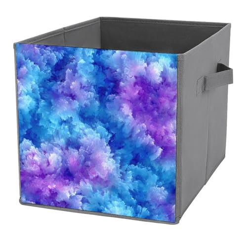 Jubonexis Aufbewahrungskörbe, faltbar, dekorative Stoff-Aufbewahrungskörbe, Organizer mit Griffen für Regale, Schrank, 27 x 27 cm, Blau und Lila Jubonexis Aufbewahrungskörbe, faltbar, dekorative Stoff-Aufbewahrungskörbe, Organizer mit Griffen für Regale, Schrank, 27 x 27 cm, Blau und Lila von Jubonexis