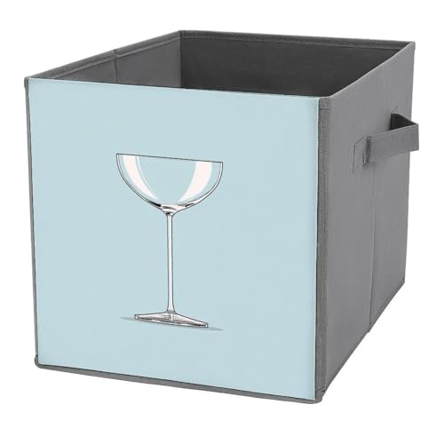 Jubonexis Aufbewahrungskörbe aus Glas, minimalistisch, blau, Würfel, Aufbewahrungswürfel, faltbar, dekorative Stoff-Aufbewahrungskörbe, Heim-Organizer mit Griffen für Regale, Schrank, 27 x 27 cm Jubonexis Aufbewahrungskörbe aus Glas, minimalistisch, blau, Würfel, Aufbewahrungswürfel, faltbar, dekorative Stoff-Aufbewahrungskörbe, Heim-Organizer mit Griffen für Regale, Schrank, 27 x 27 cm von Jubonexis