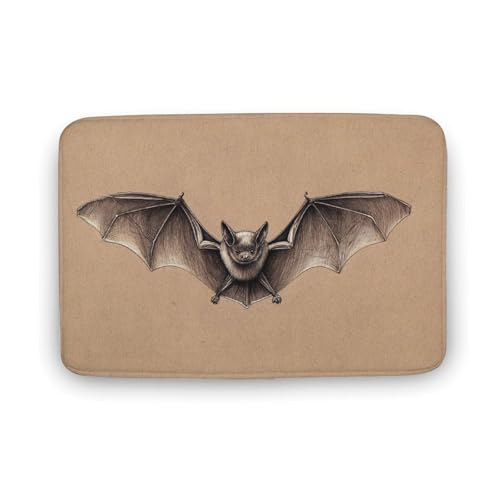 Jubonexis Badezimmer-Fußmatte, Motiv: fliegende Fledermaus, extra weich, Korallensamt, schnelle Wasseraufnahme, rutschfest, bequem, Badteppich, 40 x 60 cm Jubonexis Badezimmer-Fußmatte, Motiv: fliegende Fledermaus, extra weich, Korallensamt, schnelle Wasseraufnahme, rutschfest, bequem, Badteppich, 40 x 60 cm von Jubonexis