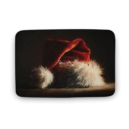 Jubonexis Badezimmer-Fußmatte, Weihnachtsmannmütze, extra weich, Korallensamt, schnelle Wasseraufnahme, rutschfest, bequem, Badteppich, 50 x 80 cm Jubonexis Badezimmer-Fußmatte, Weihnachtsmannmütze, extra weich, Korallensamt, schnelle Wasseraufnahme, rutschfest, bequem, Badteppich, 50 x 80 cm von Jubonexis