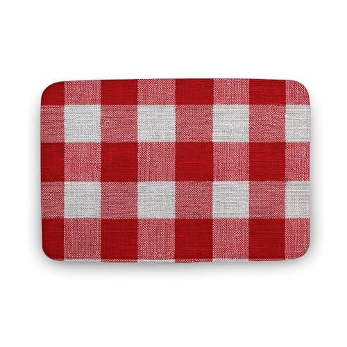 Jubonexis Badezimmer-Fußmatte, extra weich, Korallensamt, schnelle Wasseraufnahme, rutschfest, bequem, 50 x 80 cm, Rot und Weiß Jubonexis Badezimmer-Fußmatte, extra weich, Korallensamt, schnelle Wasseraufnahme, rutschfest, bequem, 50 x 80 cm, Rot und Weiß von Jubonexis