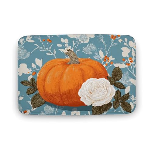 Jubonexis Badezimmer-Fußmatte, extraweich, Korallensamt, schnelle Wasseraufnahme, rutschfest, bequem, 50 x 80 cm, Kürbis-Weiß Jubonexis Badezimmer-Fußmatte, extraweich, Korallensamt, schnelle Wasseraufnahme, rutschfest, bequem, 50 x 80 cm, Kürbis-Weiß von Jubonexis