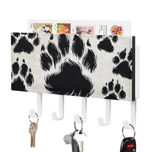 Jubonexis Bear Feet Silhouetten-Schlüsselhalter für die Wand, Post-Organizer, Wandhalterung mit 5 Haken, Acryl-Schlüsselbrett für Zuhause, Büro, Eingangsbereich Jubonexis Bear Feet Silhouetten-Schlüsselhalter für die Wand, Post-Organizer, Wandhalterung mit 5 Haken, Acryl-Schlüsselbrett für Zuhause, Büro, Eingangsbereich von Jubonexis