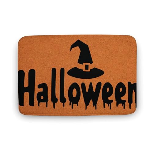 Jubonexis Gruseliger Halloween-Hexenhut, Badezimmer-Fußmatte, extra weicher Korallensamt, Bodenmatte, schnelle Wasseraufnahme, rutschfest, bequem, Badteppich, 40 x 60 cm Jubonexis Gruseliger Halloween-Hexenhut, Badezimmer-Fußmatte, extra weicher Korallensamt, Bodenmatte, schnelle Wasseraufnahme, rutschfest, bequem, Badteppich, 40 x 60 cm von Jubonexis