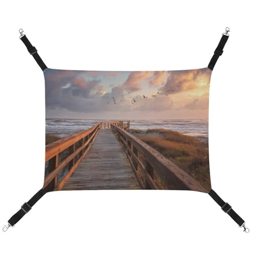 Jubonexis Haustierhängematte aus Holz, mit verstellbaren Riemen, wendbar, für Gehwege, Strand, Sonnenuntergang, Sonnenuntergang, Hundematten Jubonexis Haustierhängematte aus Holz, mit verstellbaren Riemen, wendbar, für Gehwege, Strand, Sonnenuntergang, Sonnenuntergang, Hundematten von Jubonexis