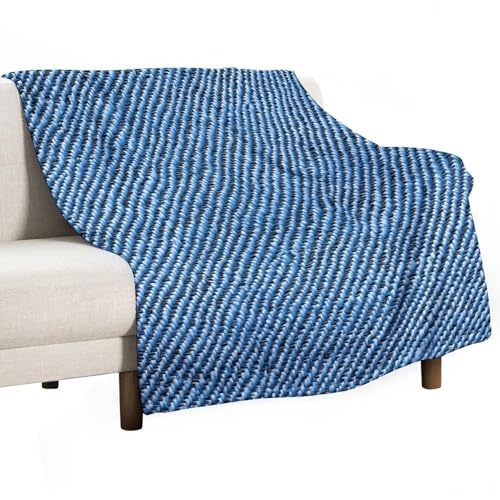 Jubonexis Hellblaue Denim-Textur, Anti-Pilling-Überwurf, Decke, gemütlich, strapazierfähig, für Schlafzimmer, Wohnzimmer, Couch, Sofa, Bett, 127 x 152,4 cm Jubonexis Hellblaue Denim-Textur, Anti-Pilling-Überwurf, Decke, gemütlich, strapazierfähig, für Schlafzimmer, Wohnzimmer, Couch, Sofa, Bett, 127 x 152,4 cm von Jubonexis