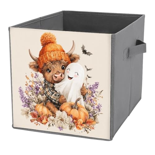 Jubonexis Highland Cow Hugging Halloween Ghost Cube Storage Bins Storage Cubes Foldable Decorative Fabric Storage Baskets Home Organizer with Handles for Shelves,Closet, 27x27 CM Jubonexis Highland Cow Hugging Halloween Ghost Cube Storage Bins Storage Cubes Foldable Decorative Fabric Storage Baskets Home Organizer with Handles for Shelves,Closet, 27x27 CM von Jubonexis