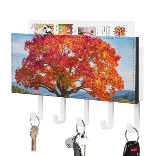 Jubonexis Lebendiger Herbst-Ahornbaum-Schlüsselhalter für die Wand, Post-Organizer, Wandhalterung mit 5 Haken, Acryl-Schlüsselbrett für Zuhause, Büro, Eingangsbereich Jubonexis Lebendiger Herbst-Ahornbaum-Schlüsselhalter für die Wand, Post-Organizer, Wandhalterung mit 5 Haken, Acryl-Schlüsselbrett für Zuhause, Büro, Eingangsbereich von Jubonexis