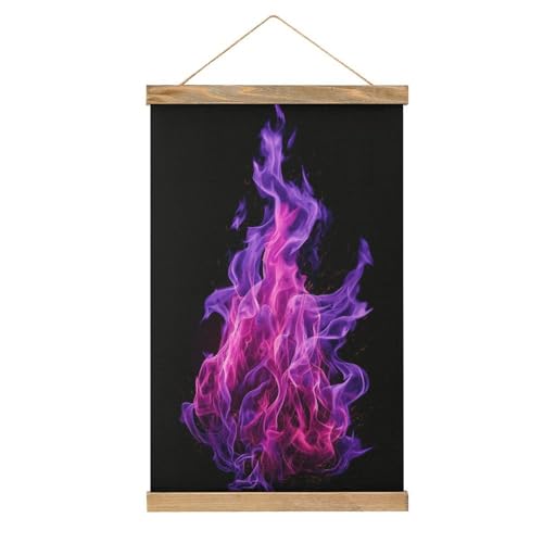 Jubonexis Magische Flamme, violett und karminrot, Leinwand, Gemälde, Holzrahmen, Posteraufhänger, Bilder-Set, Wandkunst von Jubonexis