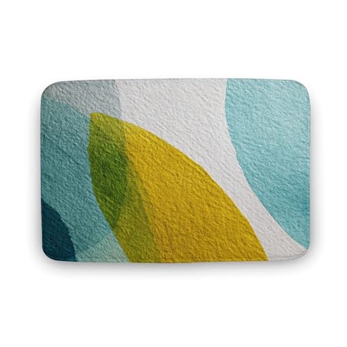 Jubonexis Minimalistische Badezimmer-Fußmatte, extra weich, Korallensamt, schnelle Wasseraufnahme, rutschfest, bequem, 50 x 80 cm, Hellblau und Grün Jubonexis Minimalistische Badezimmer-Fußmatte, extra weich, Korallensamt, schnelle Wasseraufnahme, rutschfest, bequem, 50 x 80 cm, Hellblau und Grün von Jubonexis