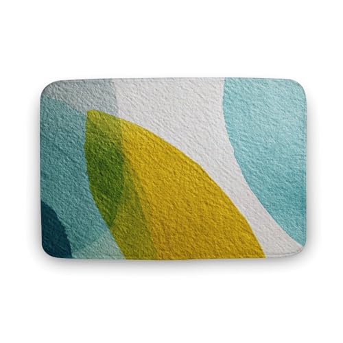 Jubonexis Minimalistische Badezimmer-Fußmatte, extra weich, Korallensamt, schnelle Wasseraufnahme, rutschfest, bequem, Badteppich, 40 x 60 cm, Hellblau und Grün Jubonexis Minimalistische Badezimmer-Fußmatte, extra weich, Korallensamt, schnelle Wasseraufnahme, rutschfest, bequem, Badteppich, 40 x 60 cm, Hellblau und Grün von Jubonexis