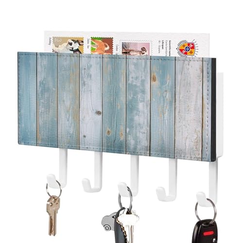 Jubonexis Retro-Schlüsselbrett mit vertikaler Maserung, für die Wand, Post-Organizer, Wandhalterung mit 5 Haken, Acryl-Schlüsselbrett für Zuhause, Büro, Eingangsbereich Jubonexis Retro-Schlüsselbrett mit vertikaler Maserung, für die Wand, Post-Organizer, Wandhalterung mit 5 Haken, Acryl-Schlüsselbrett für Zuhause, Büro, Eingangsbereich von Jubonexis
