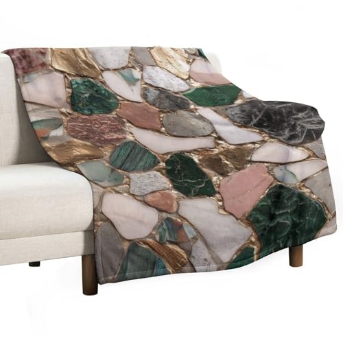 Jubonexis Rustikale Glas-Mosaik-Fragmente, Anti-Pilling-Überwurf, Decke, gemütlich, langlebig, Decke für Schlafzimmer, Wohnzimmer, Couch, Sofa, Bett, 127 x 152,4 cm Jubonexis Rustikale Glas-Mosaik-Fragmente, Anti-Pilling-Überwurf, Decke, gemütlich, langlebig, Decke für Schlafzimmer, Wohnzimmer, Couch, Sofa, Bett, 127 x 152,4 cm von Jubonexis