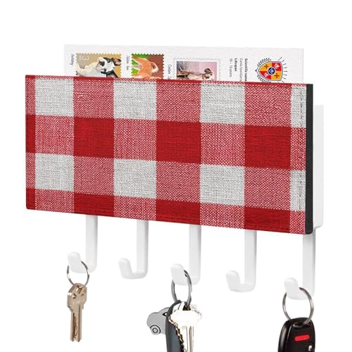 Jubonexis Schlüsselhalter für die Wand, Post-Organizer, Wandhalterung mit 5 Haken, Acryl-Schlüsselbrett für Zuhause, Büro, Eingangsbereich, Rot und Weiß Jubonexis Schlüsselhalter für die Wand, Post-Organizer, Wandhalterung mit 5 Haken, Acryl-Schlüsselbrett für Zuhause, Büro, Eingangsbereich, Rot und Weiß von Jubonexis