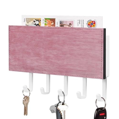 Jubonexis Schlüsselhalter für die Wand, mit 5 Haken, Acryl, für Zuhause, Büro, Eingangsbereich, Rosa Jubonexis Schlüsselhalter für die Wand, mit 5 Haken, Acryl, für Zuhause, Büro, Eingangsbereich, Rosa von Jubonexis