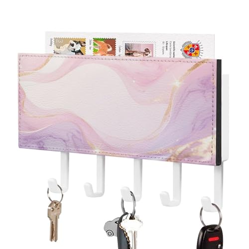 Jubonexis Schlüsselhalter mit Marmorstruktur, Rosa und Lavendel, für die Wand, Post-Organizer, Wandhalterung mit 5 Haken, Acryl-Schlüsselbrett für Zuhause, Büro, Eingangsbereich Jubonexis Schlüsselhalter mit Marmorstruktur, Rosa und Lavendel, für die Wand, Post-Organizer, Wandhalterung mit 5 Haken, Acryl-Schlüsselbrett für Zuhause, Büro, Eingangsbereich von Jubonexis