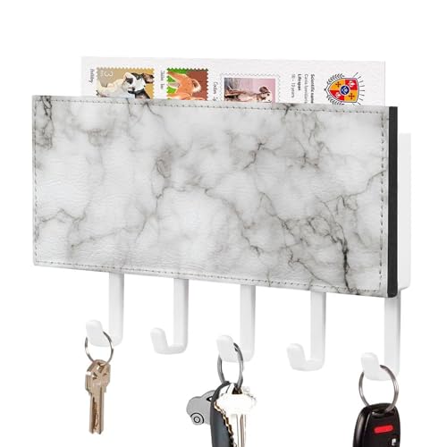 Jubonexis Schlüsselhalter mit Marmorstruktur, Wandmontage, mit 5 Haken, Acryl-Schlüsselbrett für Zuhause, Büro, Eingangsbereich, Weiß / Grau Jubonexis Schlüsselhalter mit Marmorstruktur, Wandmontage, mit 5 Haken, Acryl-Schlüsselbrett für Zuhause, Büro, Eingangsbereich, Weiß / Grau von Jubonexis
