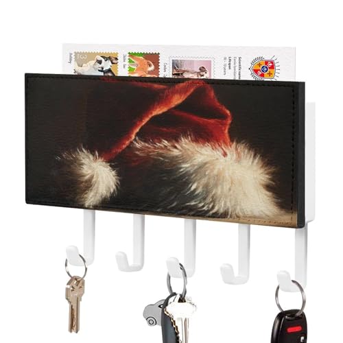 Jubonexis Schlüsselhalter mit Weihnachtsmannmütze, Wandmontage, mit 5 Haken, Acryl-Schlüsselbrett für Zuhause, Büro, Eingangsbereich Jubonexis Schlüsselhalter mit Weihnachtsmannmütze, Wandmontage, mit 5 Haken, Acryl-Schlüsselbrett für Zuhause, Büro, Eingangsbereich von Jubonexis