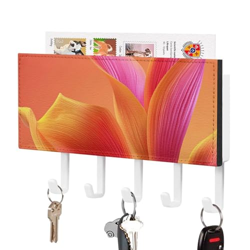 Jubonexis Schlüsselhalter mit abstrakter Blume, orangefarbener Farbverlauf, Wandmontage, mit 5 Haken, Acryl-Schlüsselbrett für Zuhause, Büro, Eingangsbereich Jubonexis Schlüsselhalter mit abstrakter Blume, orangefarbener Farbverlauf, Wandmontage, mit 5 Haken, Acryl-Schlüsselbrett für Zuhause, Büro, Eingangsbereich von Jubonexis