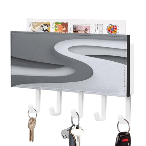 Jubonexis Schlüsselhalter mit gewellten Straßenlinien auf grauem Schlüsselhalter für die Wand, Post-Organizer, Wandhalterung mit 5 Haken, Acryl-Schlüsselbrett für Zuhause, Büro, Eingangsbereich Jubonexis Schlüsselhalter mit gewellten Straßenlinien auf grauem Schlüsselhalter für die Wand, Post-Organizer, Wandhalterung mit 5 Haken, Acryl-Schlüsselbrett für Zuhause, Büro, Eingangsbereich von Jubonexis