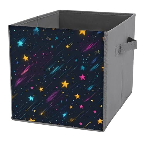 Jubonexis Space Stars Cartoon-Würfel, Aufbewahrungswürfel, faltbar, dekorative Stoff-Aufbewahrungskörbe, Heim-Organizer mit Griffen für Regale, Schrank, 27 x 27 cm Jubonexis Space Stars Cartoon-Würfel, Aufbewahrungswürfel, faltbar, dekorative Stoff-Aufbewahrungskörbe, Heim-Organizer mit Griffen für Regale, Schrank, 27 x 27 cm von Jubonexis