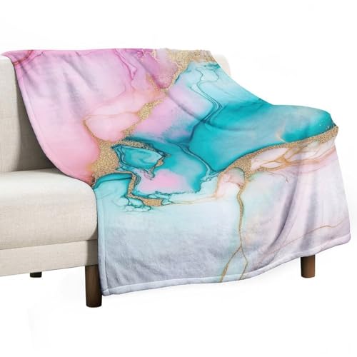 Jubonexis Überwurfdecke mit Marmorfolie in Rosa und Türkis, fusselfrei, gemütlich, strapazierfähig, für Schlafzimmer, Wohnzimmer, Couch, Sofa, Bett, 127 x 152,4 cm Jubonexis Überwurfdecke mit Marmorfolie in Rosa und Türkis, fusselfrei, gemütlich, strapazierfähig, für Schlafzimmer, Wohnzimmer, Couch, Sofa, Bett, 127 x 152,4 cm von Jubonexis