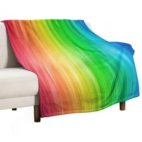 Jubonexis Überwurfdecke mit Regenbogen-Farbverlauf, Anti-Pilling, gemütlich, langlebig, Decke für Schlafzimmer, Wohnzimmer, Couch, Sofa, Bett, 127 x 152,4 cm Jubonexis Überwurfdecke mit Regenbogen-Farbverlauf, Anti-Pilling, gemütlich, langlebig, Decke für Schlafzimmer, Wohnzimmer, Couch, Sofa, Bett, 127 x 152,4 cm von Jubonexis