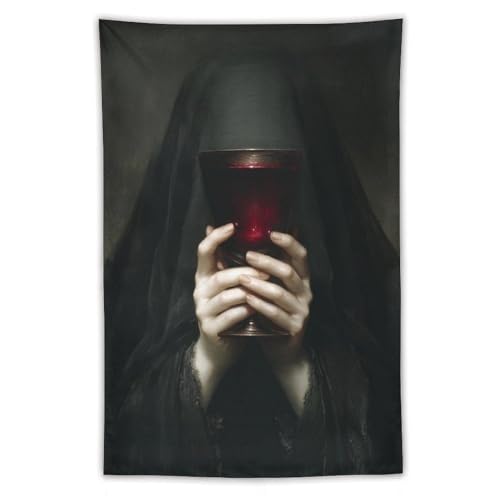 Jubonexis Wandbehang mit zwei Händen, altes Glas, düster, Polyester, ästhetischer Wandbehang, Schlafzimmer, Wohnzimmer, Wohnheim, Dekoration, 101,6 x 152,4 cm von Jubonexis