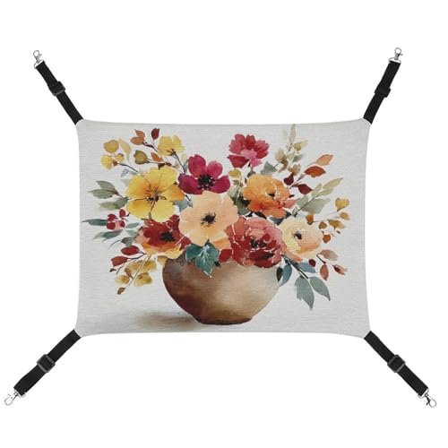 Jubonexis Wasserfarben-Blumenstrauß in rustikaler Vase, atmungsaktive Haustier-Hängematte mit verstellbaren Trägern, wendbar, Katzenbett, Hundematten Jubonexis Wasserfarben-Blumenstrauß in rustikaler Vase, atmungsaktive Haustier-Hängematte mit verstellbaren Trägern, wendbar, Katzenbett, Hundematten von Jubonexis