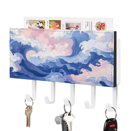 Jubonexis Waves Ästhetischer bunter Cartoon-Schlüsselhalter für die Wand, Post-Organizer, Wandhalterung mit 5 Haken, Acryl-Schlüsselbrett für Zuhause, Büro, Eingangsbereich Jubonexis Waves Ästhetischer bunter Cartoon-Schlüsselhalter für die Wand, Post-Organizer, Wandhalterung mit 5 Haken, Acryl-Schlüsselbrett für Zuhause, Büro, Eingangsbereich von Jubonexis