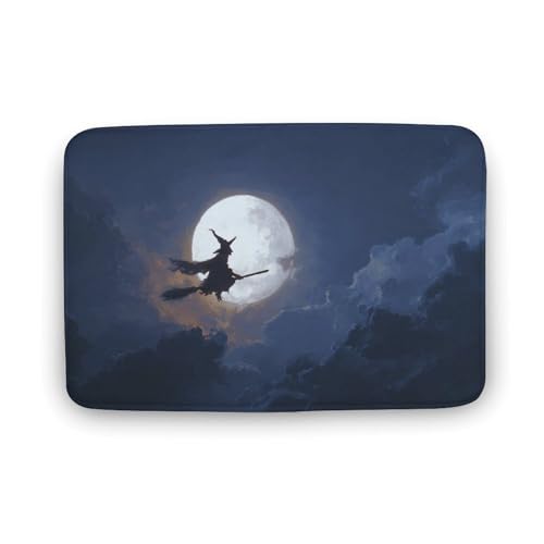 Jubonexis Witch Flying on Broomstick Badezimmer-Fußmatte, extra weiche Korallensamt-Bodenmatte, schnelle Wasseraufnahme, rutschfest, bequem, Badteppich, 40 x 60 cm Jubonexis Witch Flying on Broomstick Badezimmer-Fußmatte, extra weiche Korallensamt-Bodenmatte, schnelle Wasseraufnahme, rutschfest, bequem, Badteppich, 40 x 60 cm von Jubonexis
