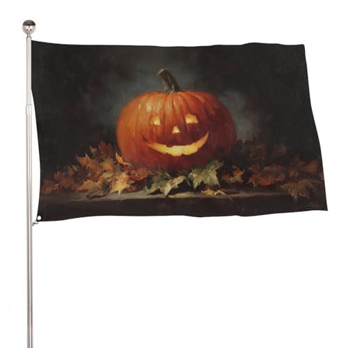 Klassische Halloween-Kürbis-Flagge, 90 x 152 cm, Outdoor-Gartenflaggen, Banner, Dekoration für Hof, Veranda, Rasen, Bauernhaus Klassische Halloween-Kürbis-Flagge, 90 x 152 cm, Outdoor-Gartenflaggen, Banner, Dekoration für Hof, Veranda, Rasen, Bauernhaus von Jubonexis