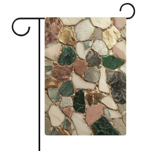 Rustikale Glas-Mosaik-Fragmente, Gartenflagge, saisonale Feiertage, Jute, doppelseitig, Haus, Hof, Außenflaggen, 30,5 x 45,7 cm Rustikale Glas-Mosaik-Fragmente, Gartenflagge, saisonale Feiertage, Jute, doppelseitig, Haus, Hof, Außenflaggen, 30,5 x 45,7 cm von Jubonexis