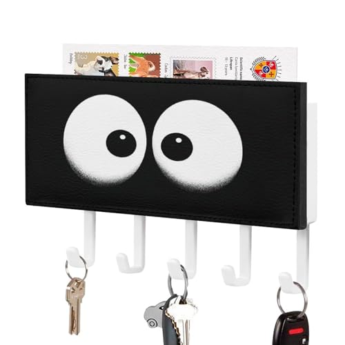 Zwei große Cartoon-Augen Schlüsselhalter für die Wand, Post-Organizer, Wandhalterung mit 5 Haken, Acryl-Schlüsselbrett für Zuhause, Büro, Eingangsbereich Zwei große Cartoon-Augen Schlüsselhalter für die Wand, Post-Organizer, Wandhalterung mit 5 Haken, Acryl-Schlüsselbrett für Zuhause, Büro, Eingangsbereich von Jubonexis