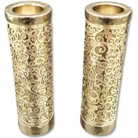 Rund Shabbat Silber Kerzenhalter Edelstahl Pamot Rund Shabbat Silber Kerzenhalter Edelstahl Pamot von JudaicaLove