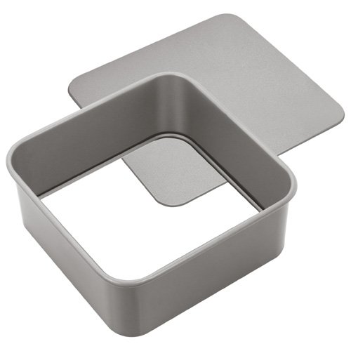 Judge 18x18cm Quadratische Blech-Kuchenform mit Hebeboden, Mehrlagig, Silber, 19.3 x 20.7 x 10.4 cm von Judge