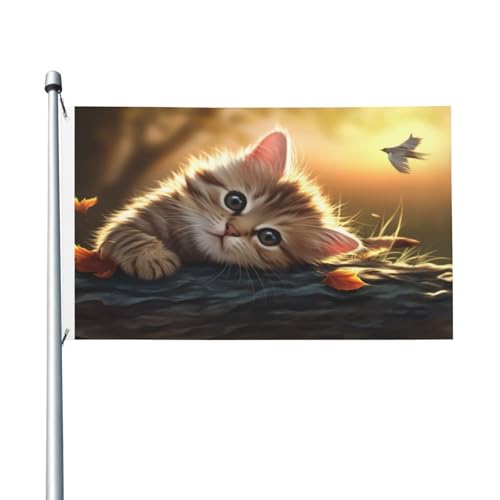 Die denkende Katze, doppelseitige Flagge, 7,6 x 12,7 cm, strapazierfähig, dekorativ, ideal für Garten, Schlafzimmer und Partydekoration Die denkende Katze, doppelseitige Flagge, 7,6 x 12,7 cm, strapazierfähig, dekorativ, ideal für Garten, Schlafzimmer und Partydekoration von Judjfedo