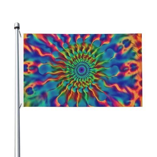 Farbige Batikflaggen für den Außenbereich, 90 x 150 cm, doppelseitig, saisonale Gartenflagge, Banner mit Ösen, Outdoor-Flagge für Hausdekorationen, Fotohintergrund Farbige Batikflaggen für den Außenbereich, 90 x 150 cm, doppelseitig, saisonale Gartenflagge, Banner mit Ösen, Outdoor-Flagge für Hausdekorationen, Fotohintergrund von Judjfedo