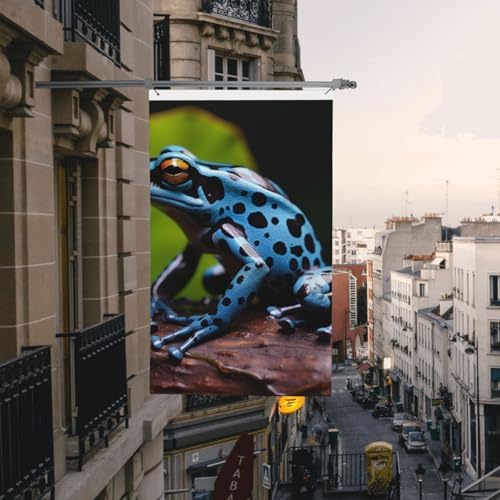 Flagge, 90 x 152 cm, doppelseitig, für draußen, Pfeilfrosch, blau, Urlaubsbanner für den Außenbereich, Veranda, Haus, Garten, Hof, Flaggen Flagge, 90 x 152 cm, doppelseitig, für draußen, Pfeilfrosch, blau, Urlaubsbanner für den Außenbereich, Veranda, Haus, Garten, Hof, Flaggen von Judjfedo
