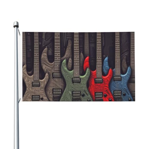 Flaggen mit Gitarrenmuster für den Außenbereich, 90 x 150 cm, doppelseitige saisonale Gartenflagge, Banner mit Ösen, Outdoor-Flagge für Hausdekorationen, Fotohintergrund Flaggen mit Gitarrenmuster für den Außenbereich, 90 x 150 cm, doppelseitige saisonale Gartenflagge, Banner mit Ösen, Outdoor-Flagge für Hausdekorationen, Fotohintergrund von Judjfedo