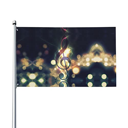 Flaggen mit Musiknotenmotiv, 90 x 152 cm, lebendige Farben, Gartendekoration, Banner, Schilder, für drinnen und draußen Flaggen mit Musiknotenmotiv, 90 x 152 cm, lebendige Farben, Gartendekoration, Banner, Schilder, für drinnen und draußen von Judjfedo